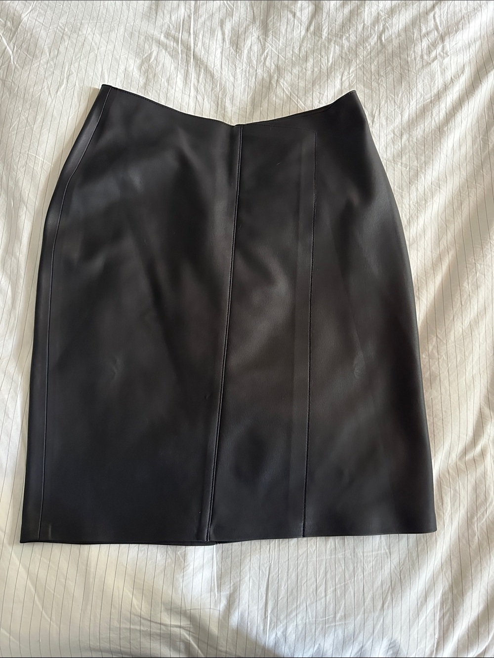 MARCELLA Classic Black Faux Leather Pencil Skirt